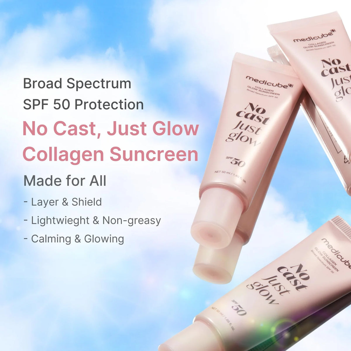 Medicube collagen NO CAST sunscreen SPF 50 PA++++