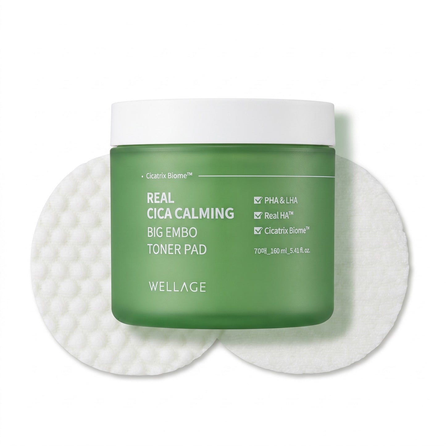 WELLAGE Real Cica Calming Big Embo Toner Pad 70Pads