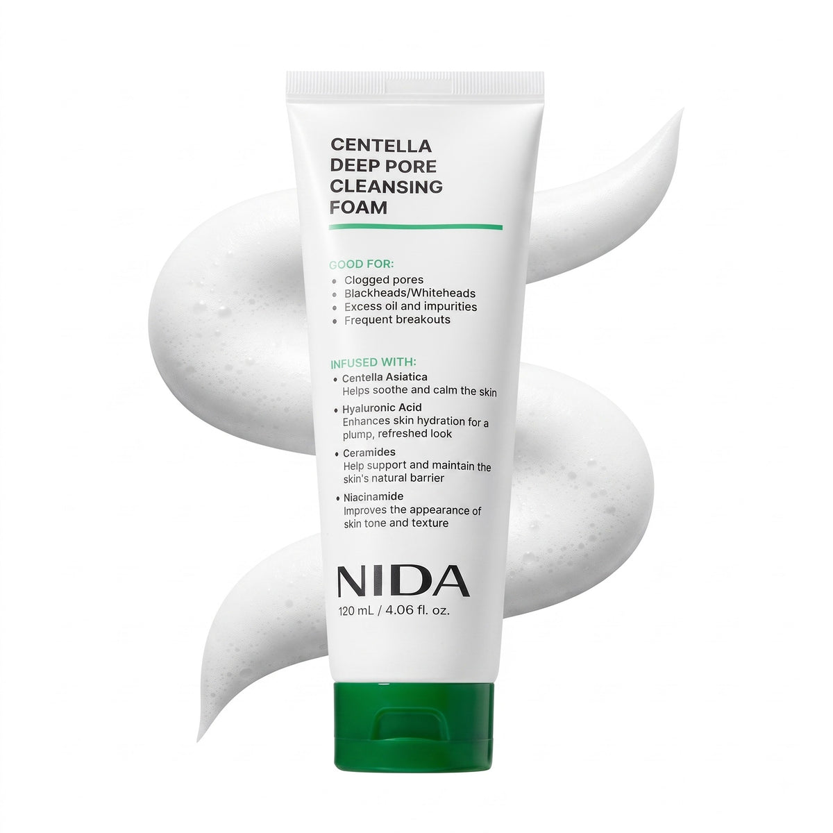 NIDA Centella Deep Pore Cleansing Foam 120ml