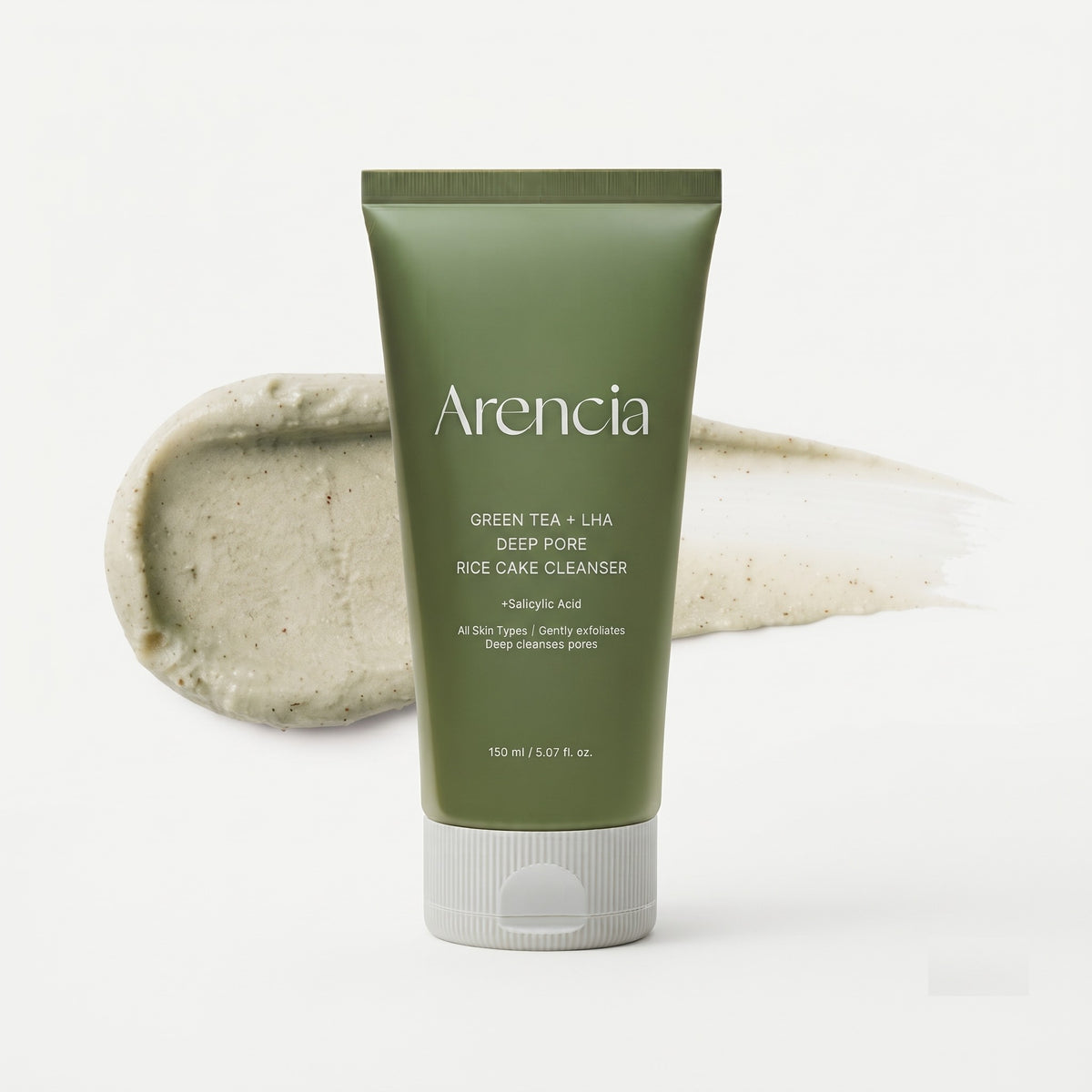 Arencia Green Tea + LHA Deep Pore Rice Cake Cleanser 150ml
