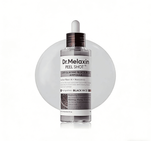 Dr.Melaxin Peel Shot Glow Black Rice Peeling Ampoule 80ml, Dead Skin Gentle Exfoliating Ampoule with Rice Water Extract, AHA BHA, Niacinamide
