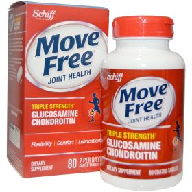 Schiff Move Free Advanced Triple Strength Plus Vitamin D3 - 80 Coated Tablets