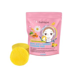 Eelhope Turmeric Cleansing Pad Gently Cleanses Facial Skin And Hydrates And Moisturizes Skin Care Cleansing Pad (Option: 40pieces-58g-7.87*5.51inch)