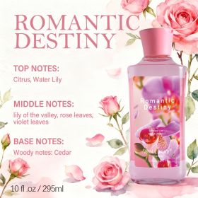 12 Scents,9.98 Oz. Unisex Shower Gel,body Wash. Large Size, Gently Cleanses And Moisturizes, Enriched With Aloe Vera And Vitamin E. Floral, Fruit (Option: Romantic Destiny)