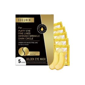 EELHOE Gold Firming Eye Mask, Reduces Fine Lines And Dark Circles Hydrates And Tightens The Skin Around The Eyes (Option: 5pcs-61.6g-4.72*3.54*0.669inch)